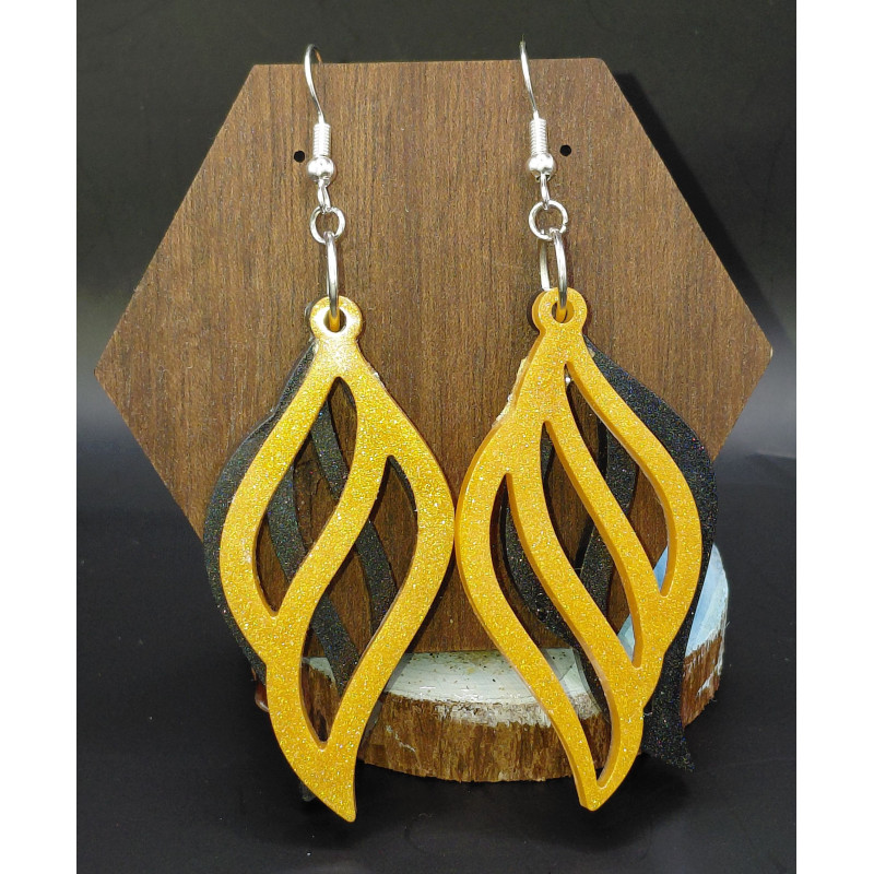 Boucles d'oreilles résine époxy