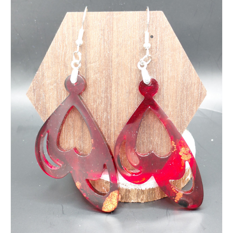 Boucles d'oreilles résine époxy