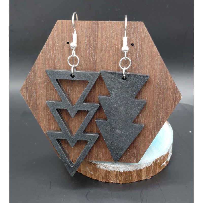 Boucles d'oreilles résine époxy