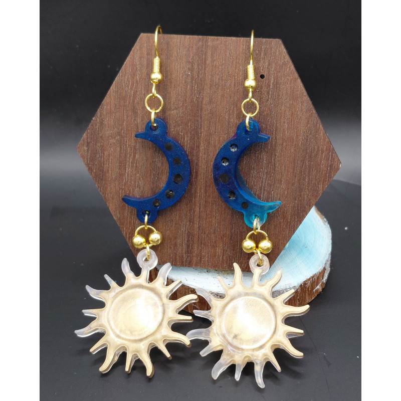 Boucles d'oreilles résine époxy