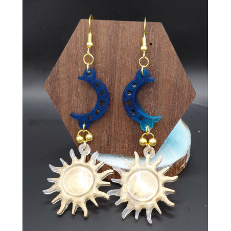 Boucles d'oreilles résine époxy