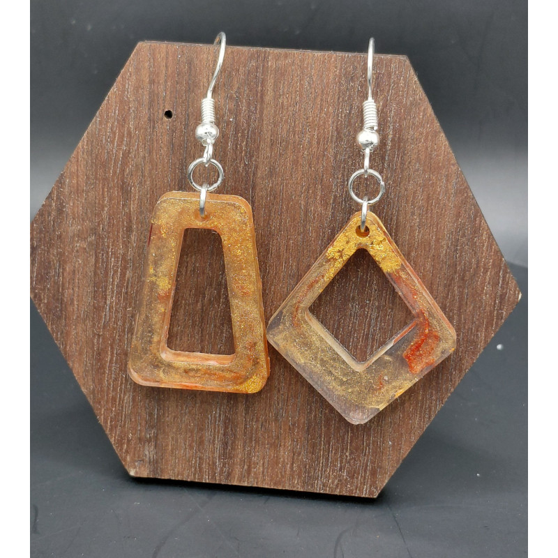 Boucles d'oreilles résine époxy