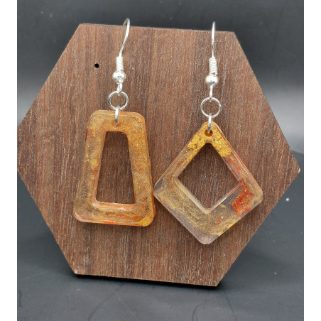 Boucles d'oreilles résine époxy