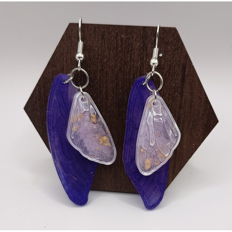 Boucles d'oreilles résine époxy